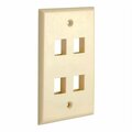 Cmple Keystone Jack Wall Plate With Four Holes Standard Keystones - Ivory 634-N